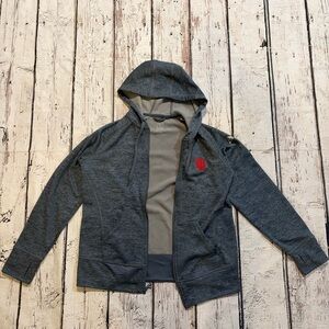 Adidas Blue and Gray Fleece Hoodie